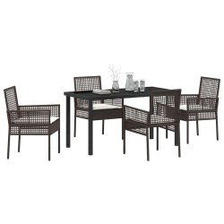 Ensemble de salle à manger pour jardin 5 pcs Marron polyrotin 563319563319