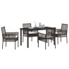 Ensemble de salle à manger pour jardin 5 pcs Marron polyrotin 563319563319