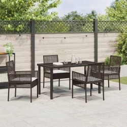 Ensemble de salle à manger pour jardin 5 pcs Marron polyrotin 563319563319