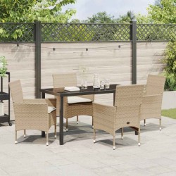 Ensemble de salle à manger pour jardin 5 pcs Beige polyrotin 563320563320