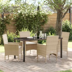 Ensemble de salle à manger pour jardin 5 pcs Beige polyrotin 563321563321