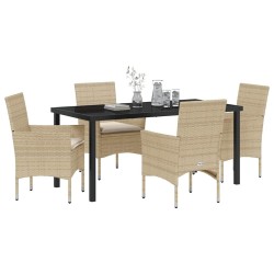 Ensemble de salle à manger pour jardin 5 pcs Beige polyrotin 563321563321