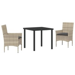 Ensemble de salle à manger pour jardin 3 pcs Gris clair 563322563322
