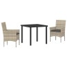 Ensemble de salle à manger pour jardin 3 pcs Gris clair 563322563322
