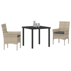 Ensemble de salle à manger pour jardin 3 pcs Gris clair 563322563322