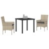 Ensemble de salle à manger pour jardin 3 pcs Gris clair 563322563322