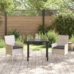Ensemble de salle à manger pour jardin 3 pcs Gris clair 563322563322