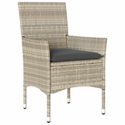 Ensemble de salle à manger pour jardin 3 pcs Gris clair 563322563322