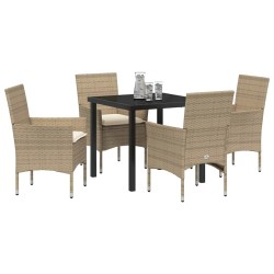 Ensemble de salle à manger pour jardin 5 pcs Beige polyrotin 563323563323