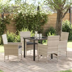 Ensemble de salle à manger pour jardin 5 pcs Gris clair 563324563324