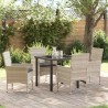 Ensemble de salle à manger pour jardin 5 pcs Gris clair 563324563324