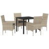 Ensemble de salle à manger pour jardin 5 pcs Gris clair 563324563324