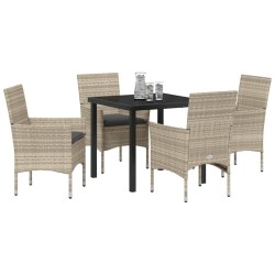 Ensemble de salle à manger pour jardin 5 pcs Gris clair 563324563324