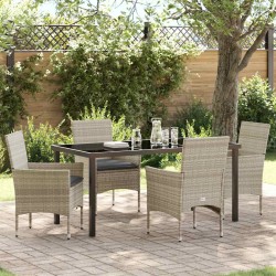 Ensemble de salle à manger pour jardin 5 pcs Gris clair 563325563325