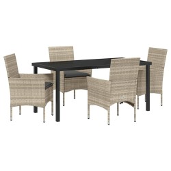 Ensemble de salle à manger pour jardin 5 pcs Gris clair 563325563325