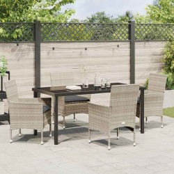 Ensemble de salle à manger pour jardin 5 pcs Gris clair 563325563325