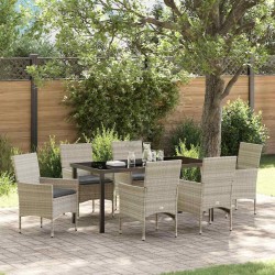 Ensemble de salle à manger pour jardin 7 pcs Gris clair 563326563326
