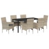 Ensemble de salle à manger pour jardin 7 pcs Gris clair 563326563326