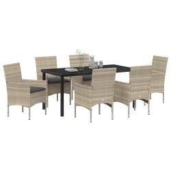 Ensemble de salle à manger pour jardin 7 pcs Gris clair 563326563326