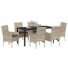 Ensemble de salle à manger pour jardin 7 pcs Gris clair 563326563326