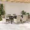 Ensemble de salle à manger pour jardin 7 pcs Gris clair 563326563326