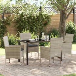 Ensemble de salle à manger pour jardin 5 pcs Gris clair 563327563327