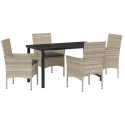 Ensemble de salle à manger pour jardin 5 pcs Gris clair 563327563327