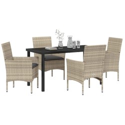 Ensemble de salle à manger pour jardin 5 pcs Gris clair 563327563327