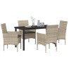 Ensemble de salle à manger pour jardin 5 pcs Gris clair 563327563327