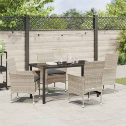 Ensemble de salle à manger pour jardin 5 pcs Gris clair 563327563327