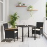 Ensemble de salle à manger pour jardin 3 pcs Noir polyrotin 563328563328