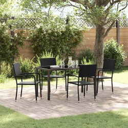 Ensemble de salle à manger pour jardin 5 pcs Noir polyrotin 563330563330