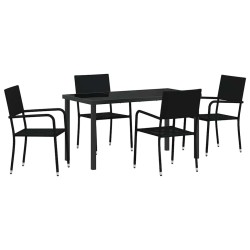 Ensemble de salle à manger pour jardin 5 pcs Noir polyrotin 563330563330