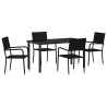 Ensemble de salle à manger pour jardin 5 pcs Noir polyrotin 563330563330