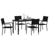 Ensemble de salle à manger pour jardin 5 pcs Noir polyrotin 563330563330