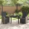 Ensemble de salle à manger pour jardin 3 pcs Gris polyrotin 563331563331
