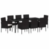 Ensemble de salle à manger pour jardin 9 pcs Noir polyrotin 563332563332