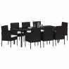 Ensemble de salle à manger pour jardin 9 pcs Noir polyrotin 563332563332