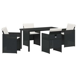 Ensemble de salle à manger pour jardin 5 pcs Noir polyrotin 563333563333