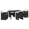 Ensemble de salle à manger pour jardin 5 pcs Noir polyrotin 563333563333