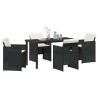Ensemble de salle à manger pour jardin 5 pcs Noir polyrotin 563333563333