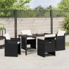 Ensemble de salle à manger pour jardin 5 pcs Noir polyrotin 563333563333