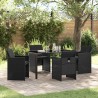 Ensemble de salle à manger pour jardin 5 pcs Noir polyrotin 563335563335