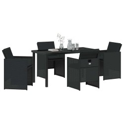 Ensemble de salle à manger pour jardin 5 pcs Noir polyrotin 563335563335