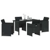 Ensemble de salle à manger pour jardin 5 pcs Noir polyrotin 563335563335