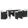 Ensemble de salle à manger pour jardin 5 pcs Noir polyrotin 563336563336