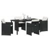 Ensemble de salle à manger pour jardin 5 pcs Noir polyrotin 563336563336