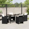 Ensemble de salle à manger pour jardin 5 pcs Noir polyrotin 563336563336