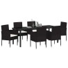 Ensemble de salle à manger pour jardin 7 pcs Noir polyrotin 563337563337