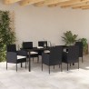 Ensemble de salle à manger pour jardin 7 pcs Noir polyrotin 563337563337